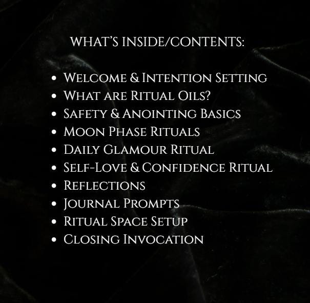 The contents page, from welcome and intention setting to the closing invocation